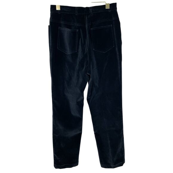 St. John Sport by Marie Gray High Rise Straight Leg Velvet Pants Black Size 8 - Picture 2 of 12